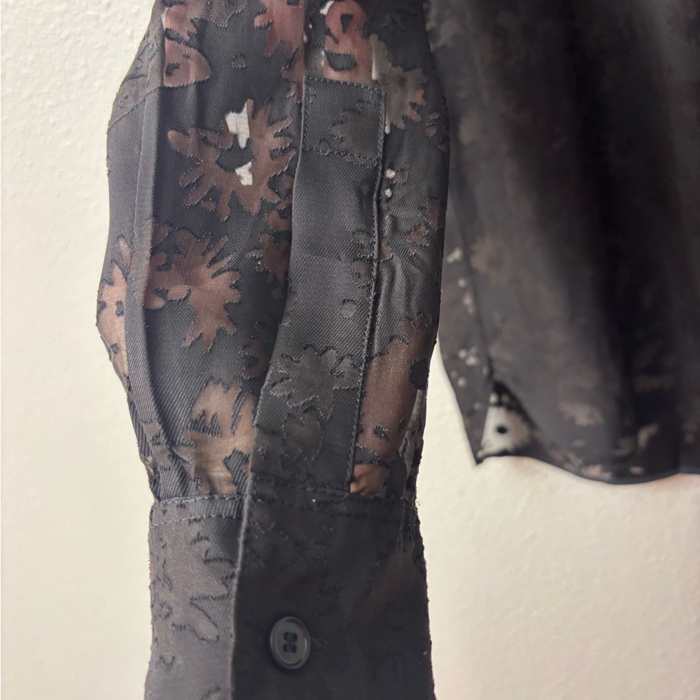 Stella McCartney Black Sheer Blouse Size 40 - Picture 9 of 12